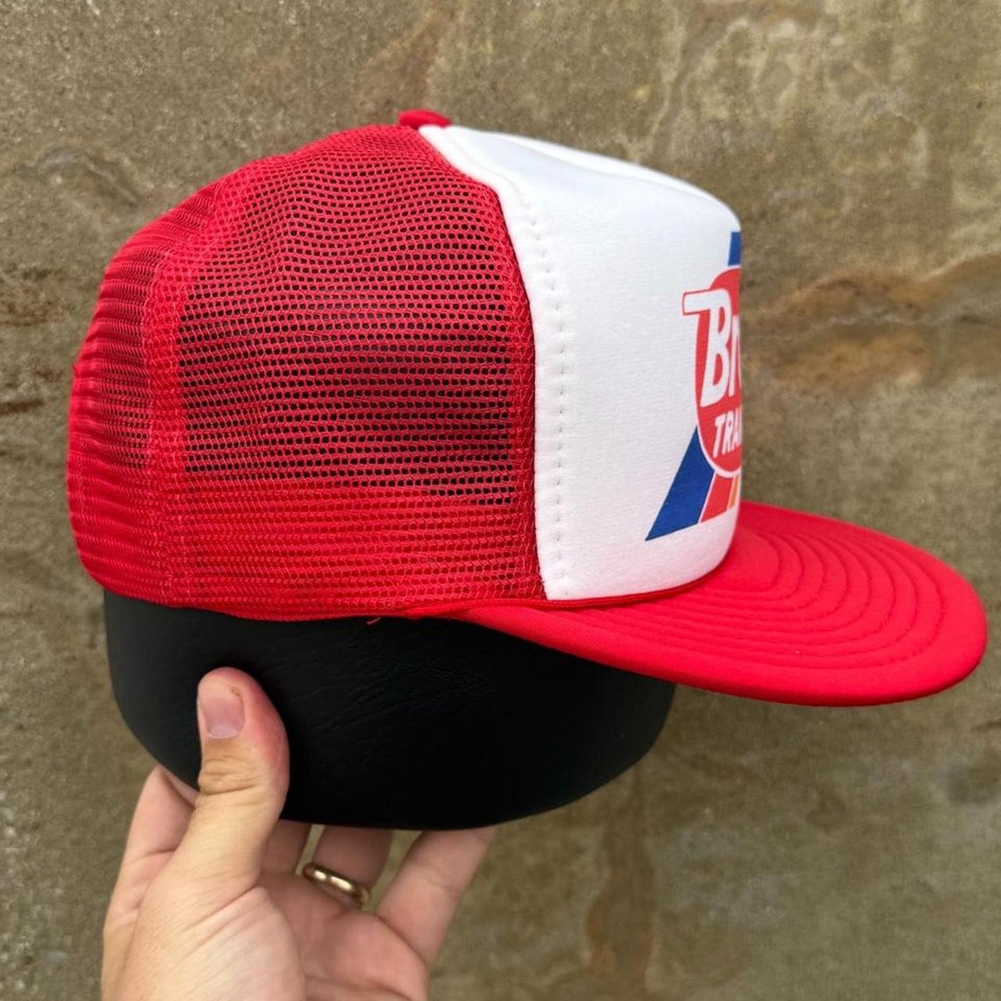 Vintage 80s Brown Transfer Co Trucking Cap