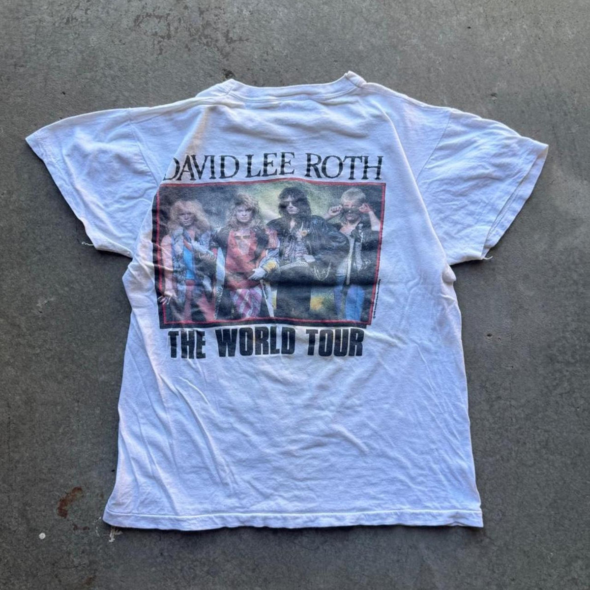 Vintage 80s David Lee Roth The World Tour Band T-Shirt - Large