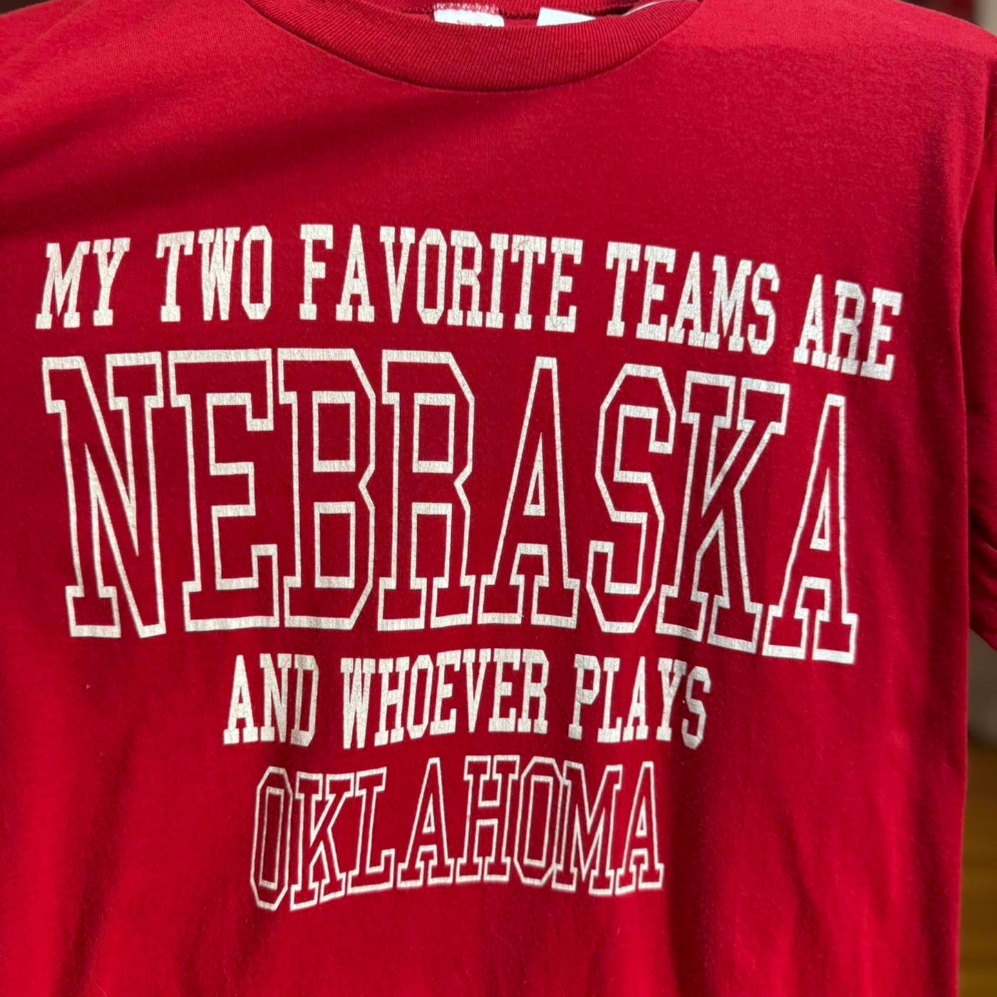 Vintage 80s Nebraska Huskers Anti Oklahoma T-Shirt - Large