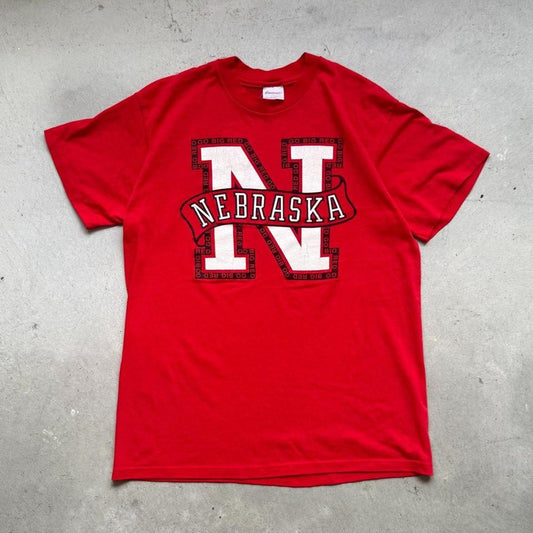 Vintage 90s Nebraska Huskers N T-Shirt - Large