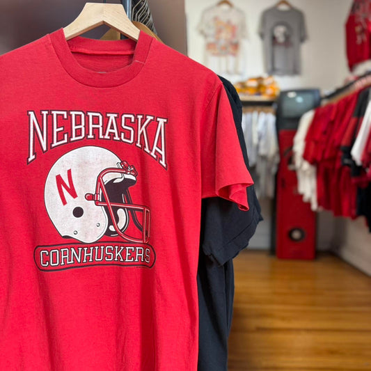 Vintage 90s Nebraska Cornhuskers Helmet T-Shirt - Medium