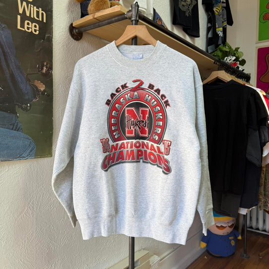 Vintage 90s Nebraska Huskers National Champions Crewneck - Large