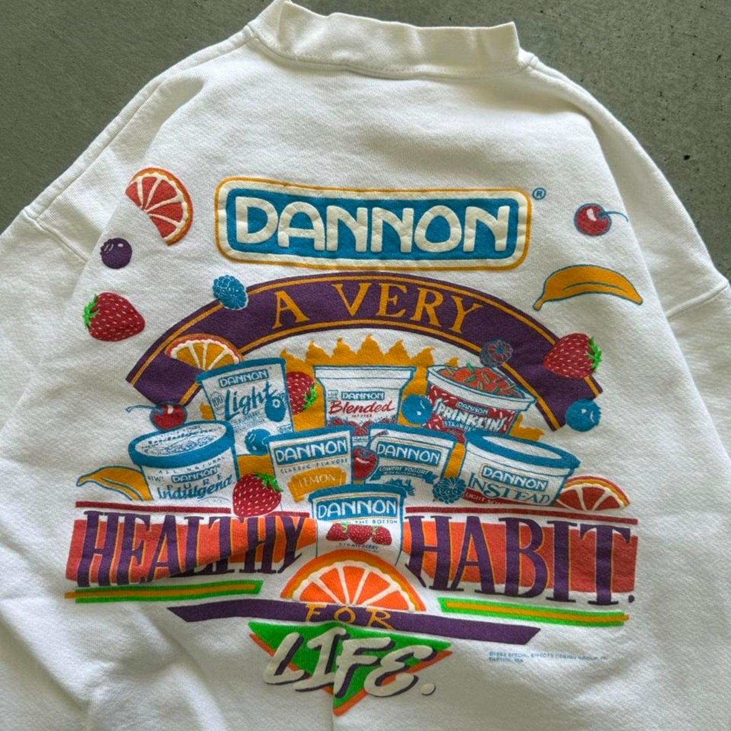Vintage 90s Dannon Healthy Habitat Yogurt Promo Crewneck - Medium
