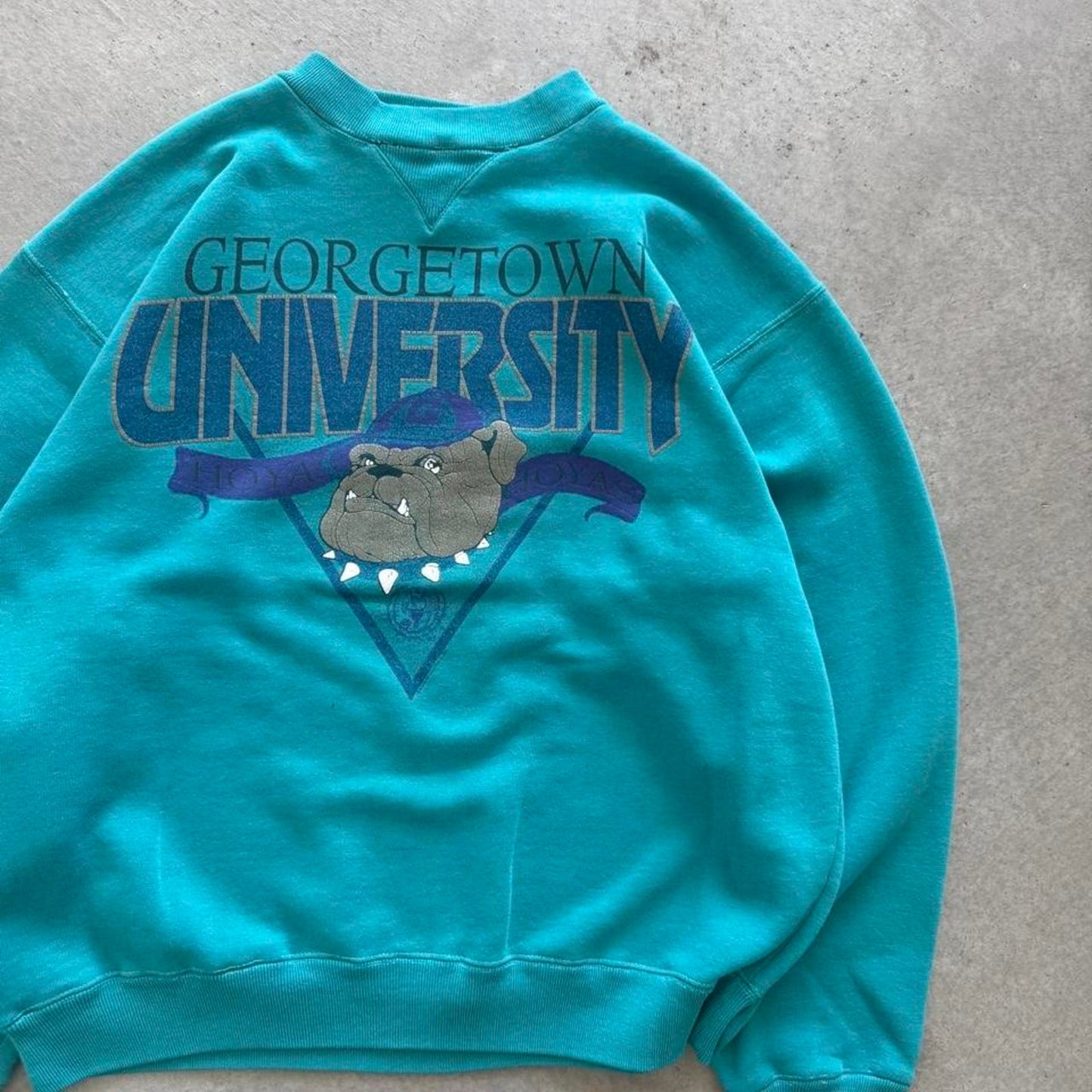 Vintage 90s Georgetown University Hoyas Crewneck - Large