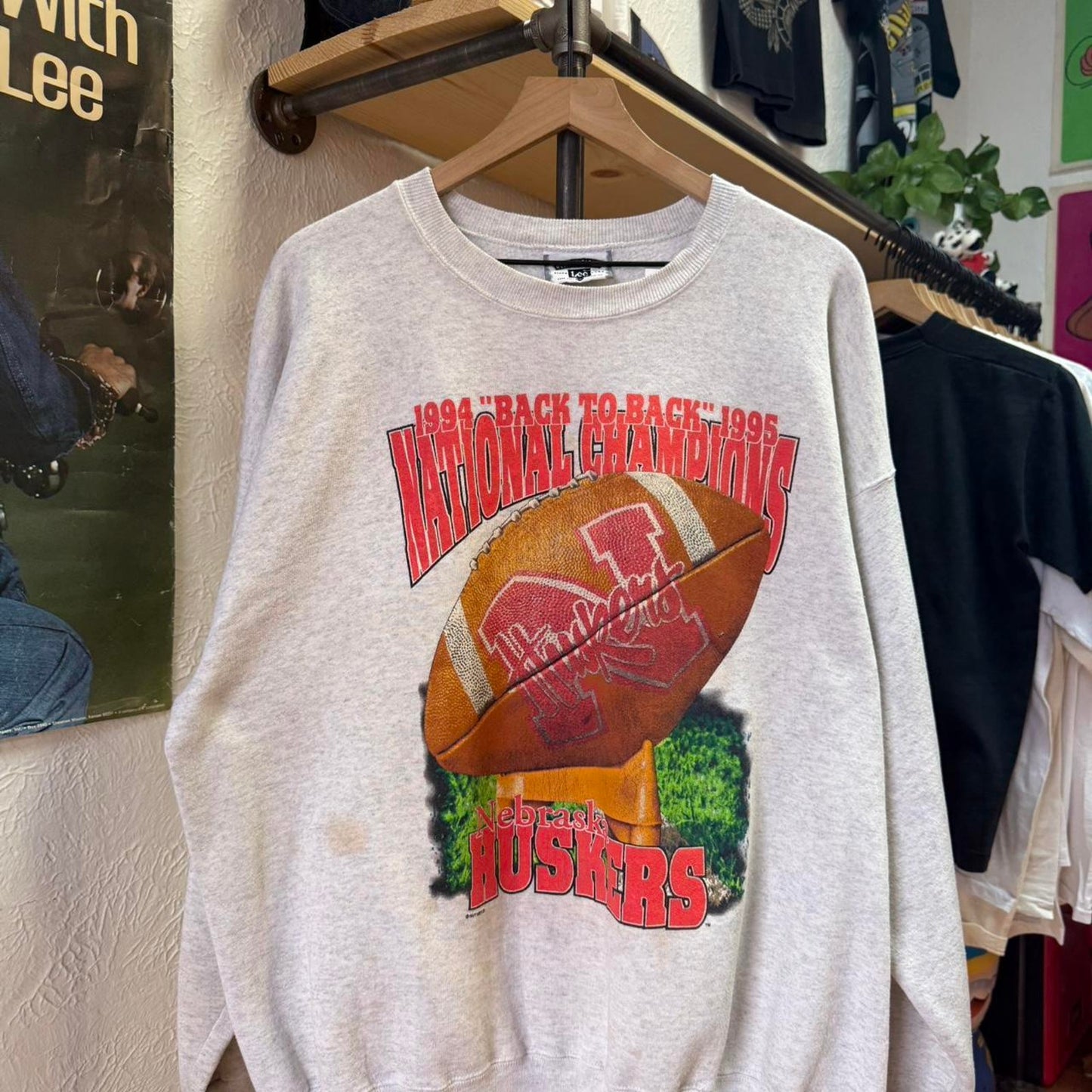 Vintage 90s Nebraska Huskers Football Crewneck - XX-Large