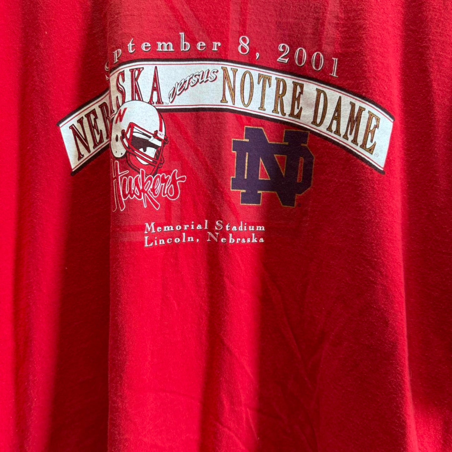 Vintage 2001 Nebraska Huskers Notre Dame T-Shirt