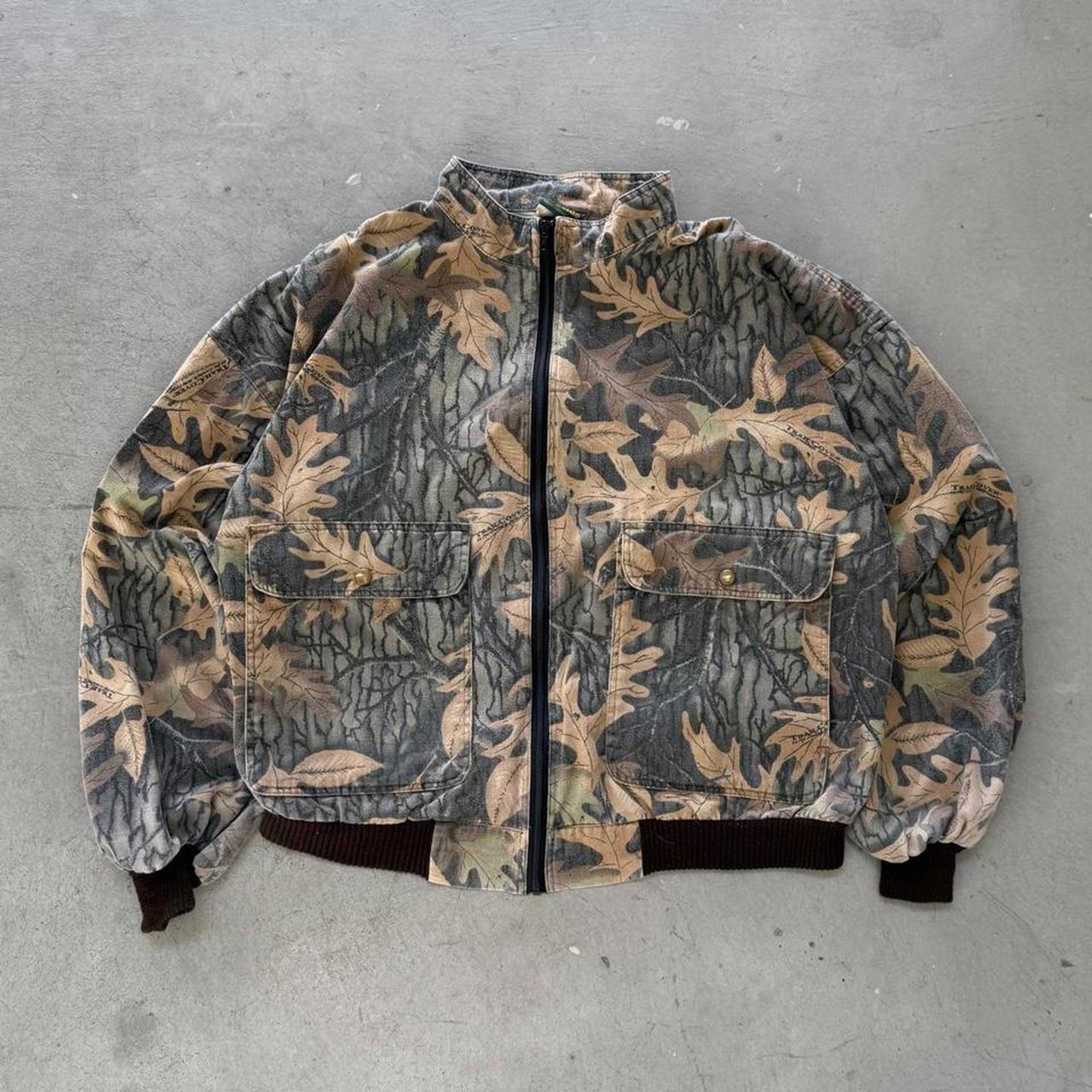 Vintage 90s Camo Camouflage Zip Up Jacket - Large
