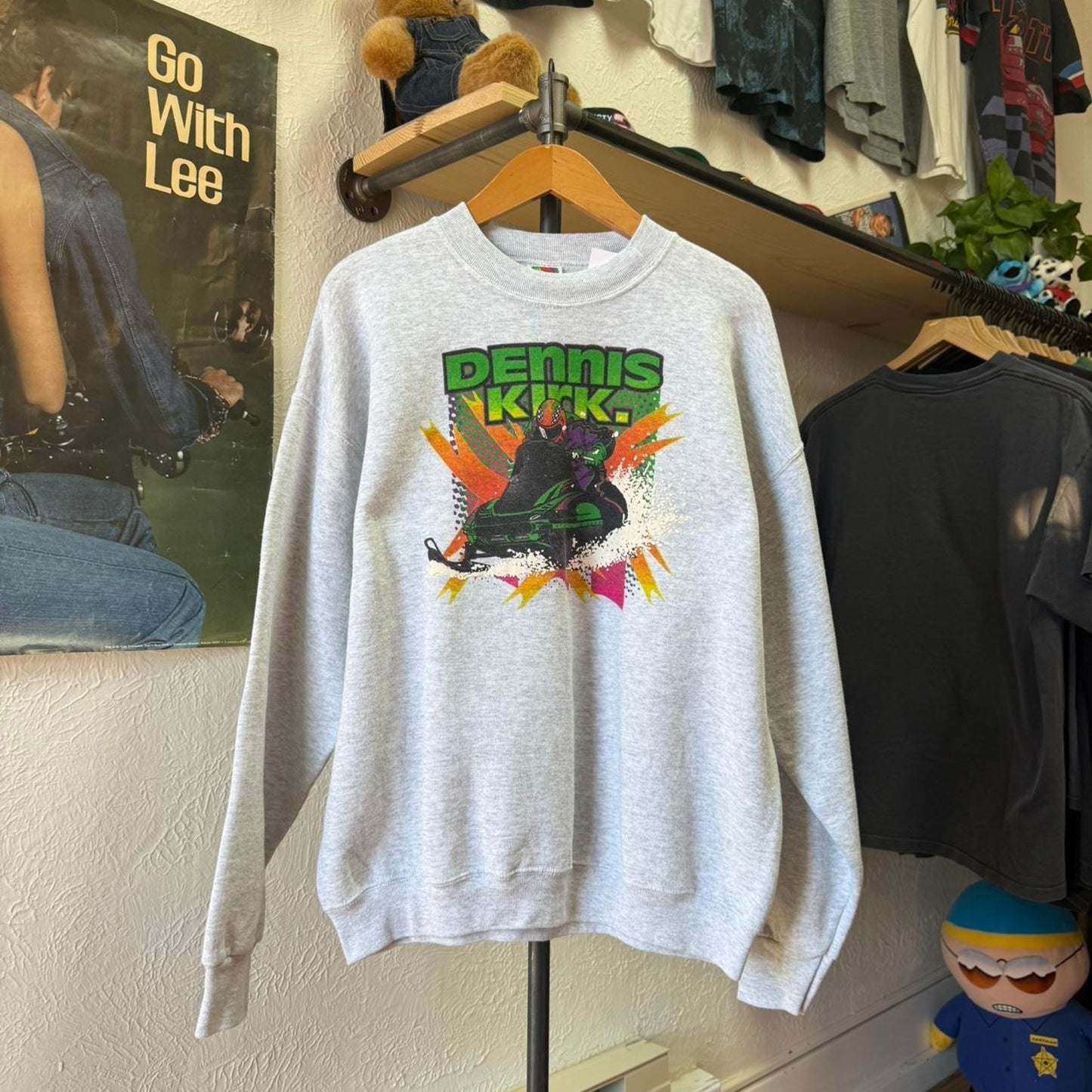 Vintage 90s Dennis Kirk Snowmobile Racing Crewneck - X-Large