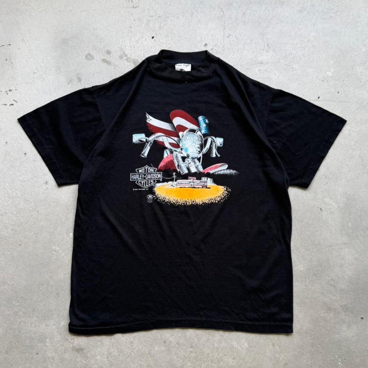 Vintage 80s Harley Davidson Motorcycles The Eagles Next Biker T-Shirt - X-Large