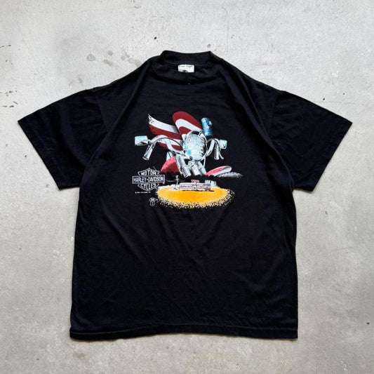 Vintage 80s Harley Davidson Motorcycles The Eagles Next Biker T-Shirt - X-Large