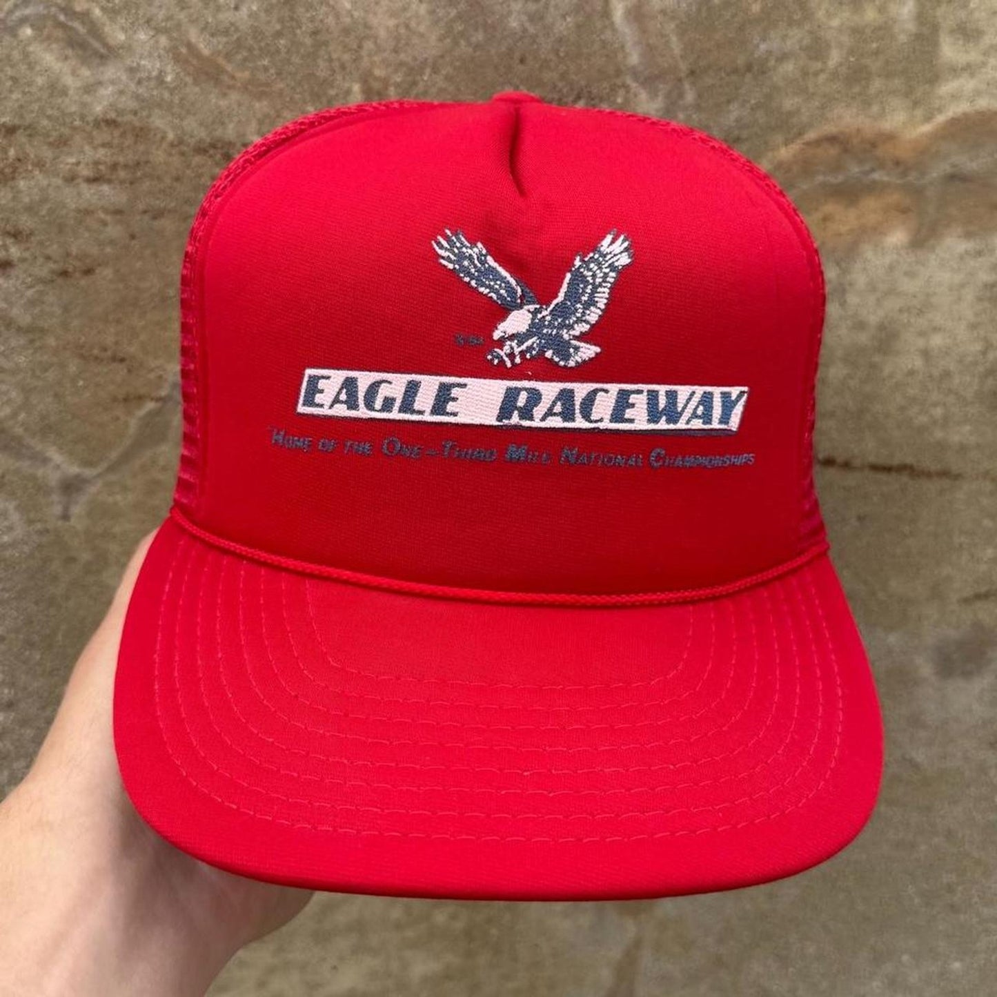 Vintage 90s Eagle Raceway Nebraska Racing Trucker Cap
