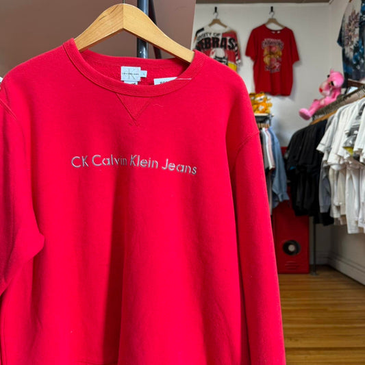Vintage 90s Calvin Klein Puff Print Crewneck