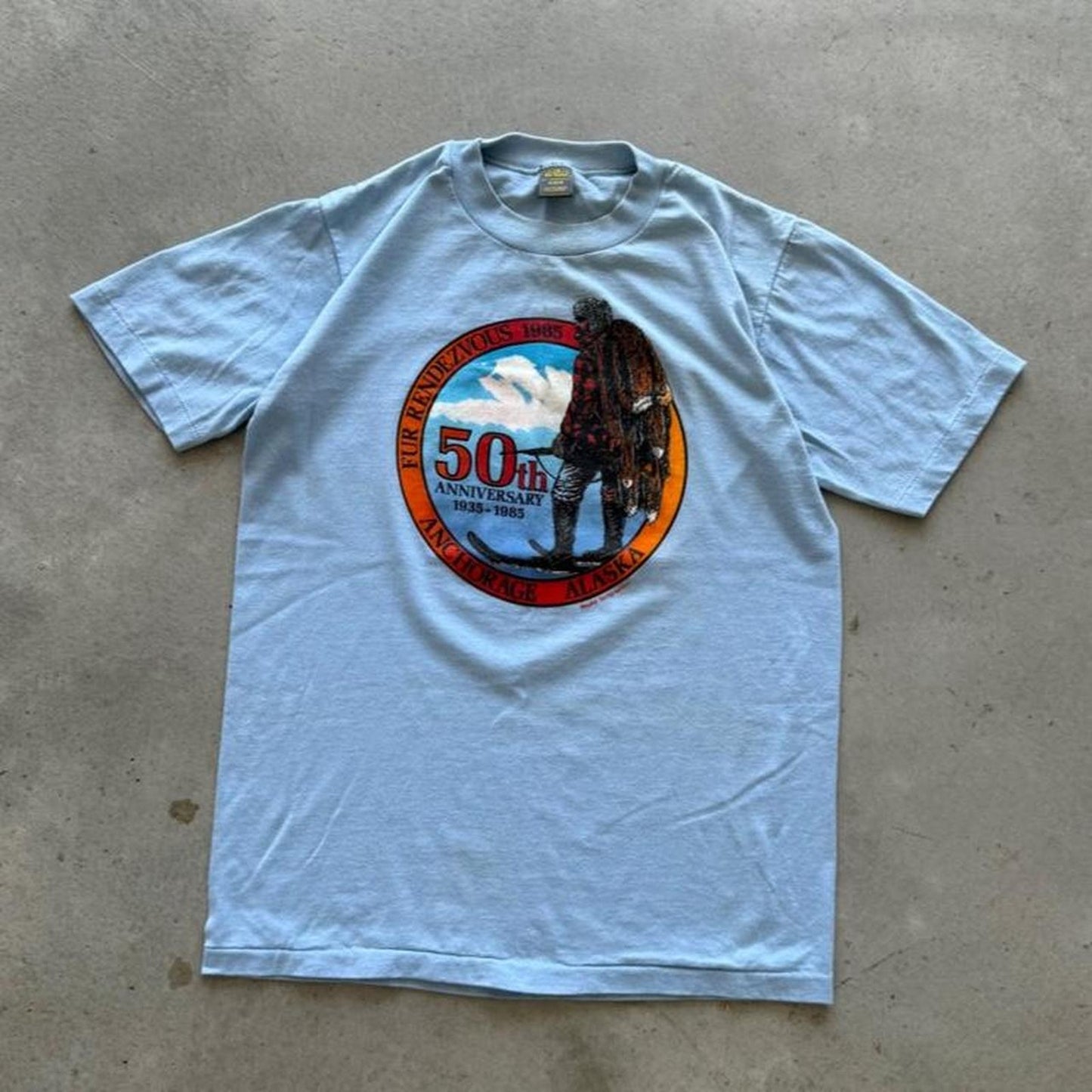 Vintage 1985 Fur Rendevous Anchorage Alaska T-Shirt - Medium