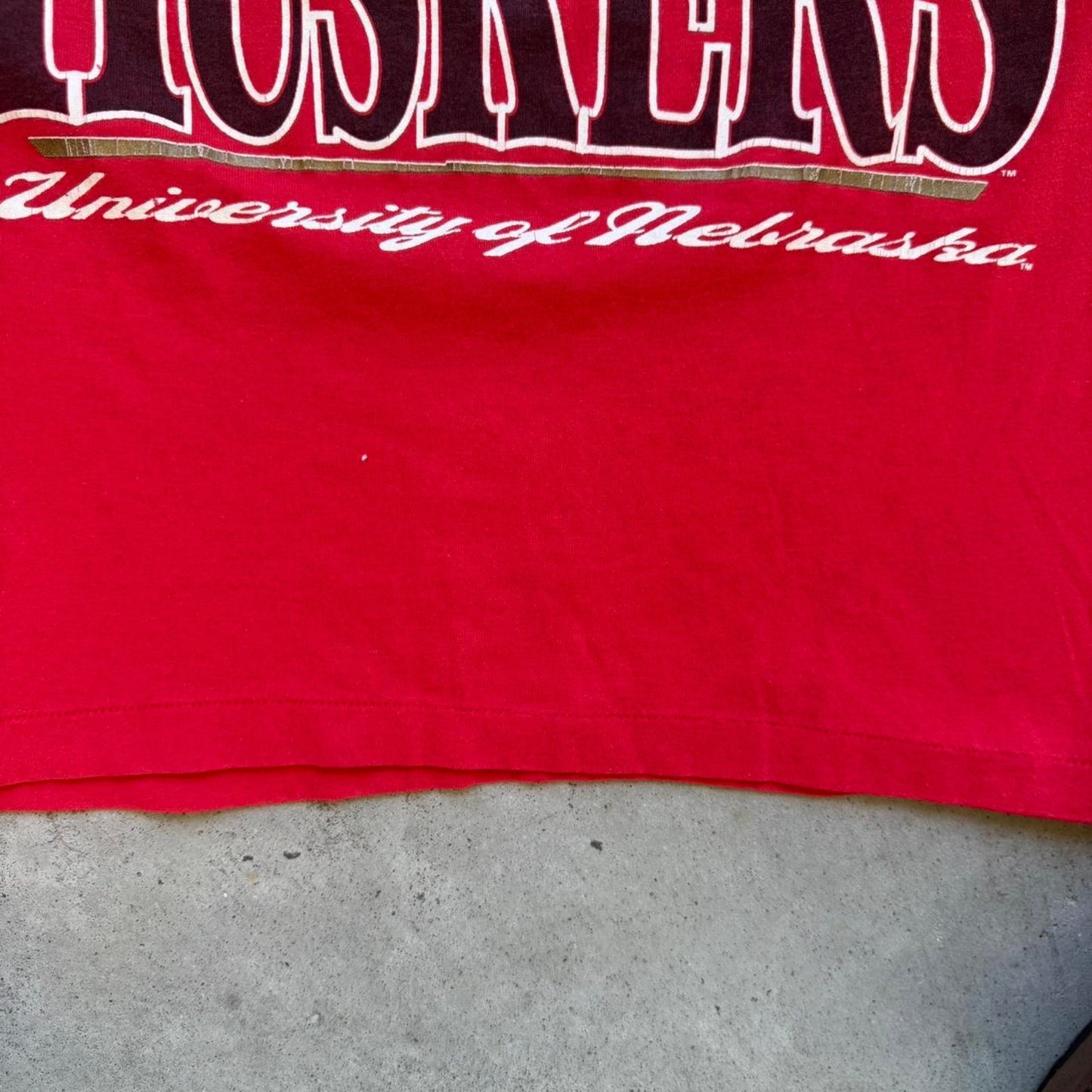 Vintage 90s Nebraska Huskers Herbie Football T-Shirt - Large