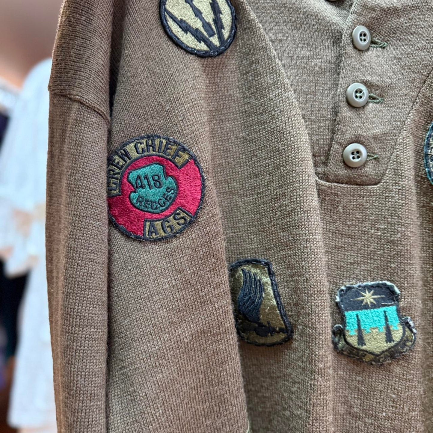 Vintage 90s Military Patch Marine Army Sweater - X-Large