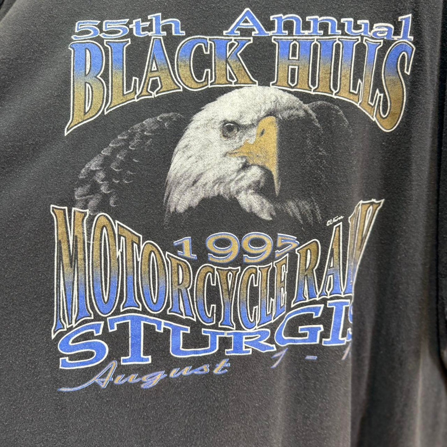 Vintage 90s Sturgis Black Hills Rally Motorcycle Biker T-Shirt