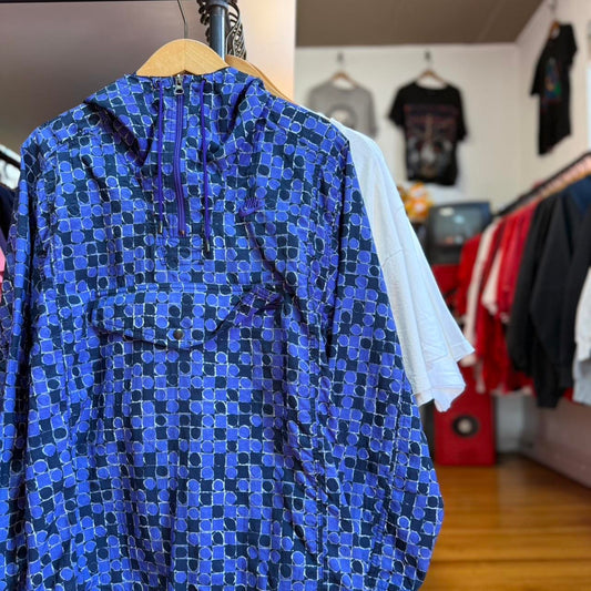 Vintage 90s Nike Swoosh Check Patterned Windbreaker Jacket - Medium