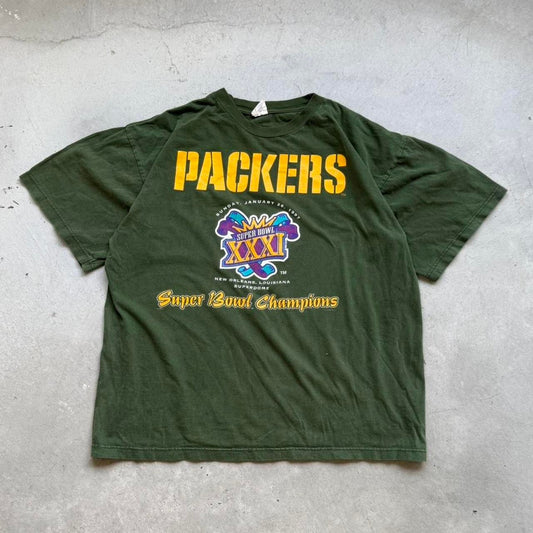 Vintage 90s Green Bay Packers Super Bowl Champions NFL T-Shirt - XX-Large