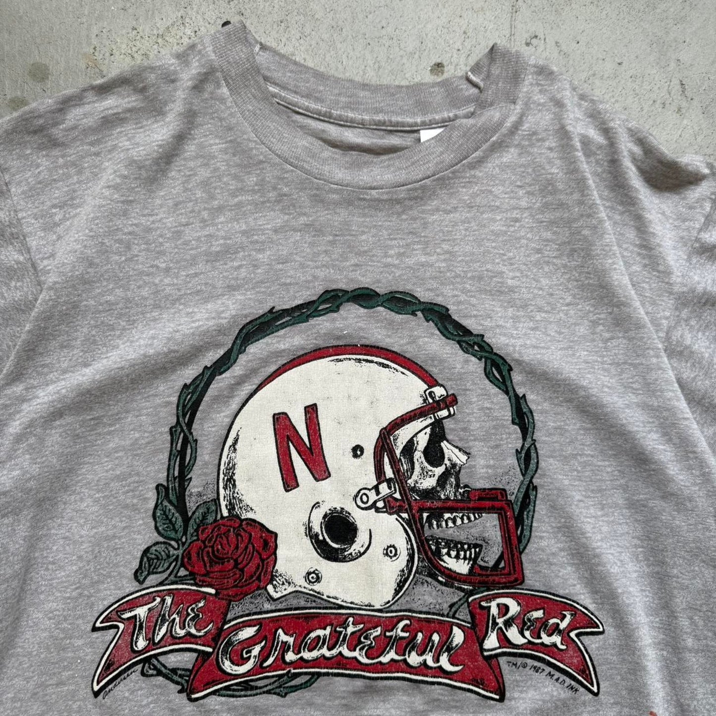 Vintage 80s Nebraska Huskers Grateful Red GD Parody T-Shirt - Large