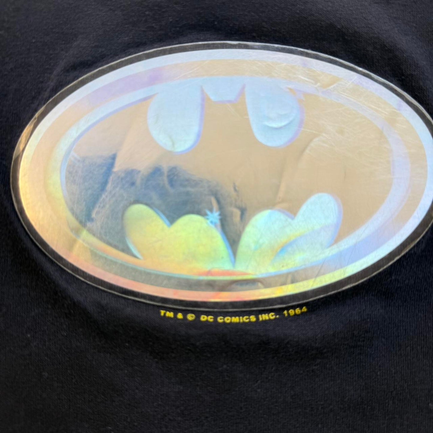 Vintage 90s Batman Iridescent Logo T-Shirt - Kids 10-12