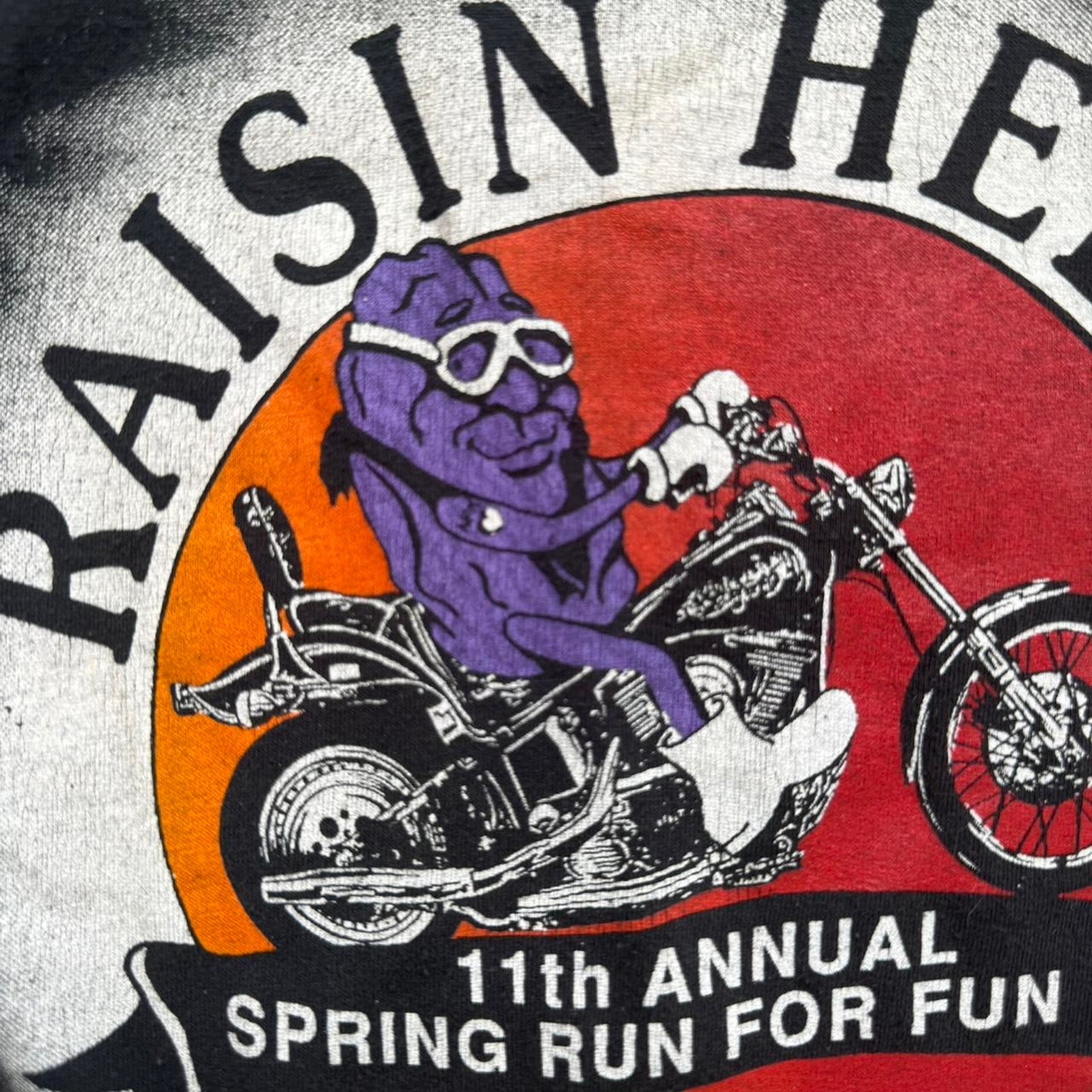 Vintage 1988 Raisin Hell Motorcycle Biker T-Shirt - Large