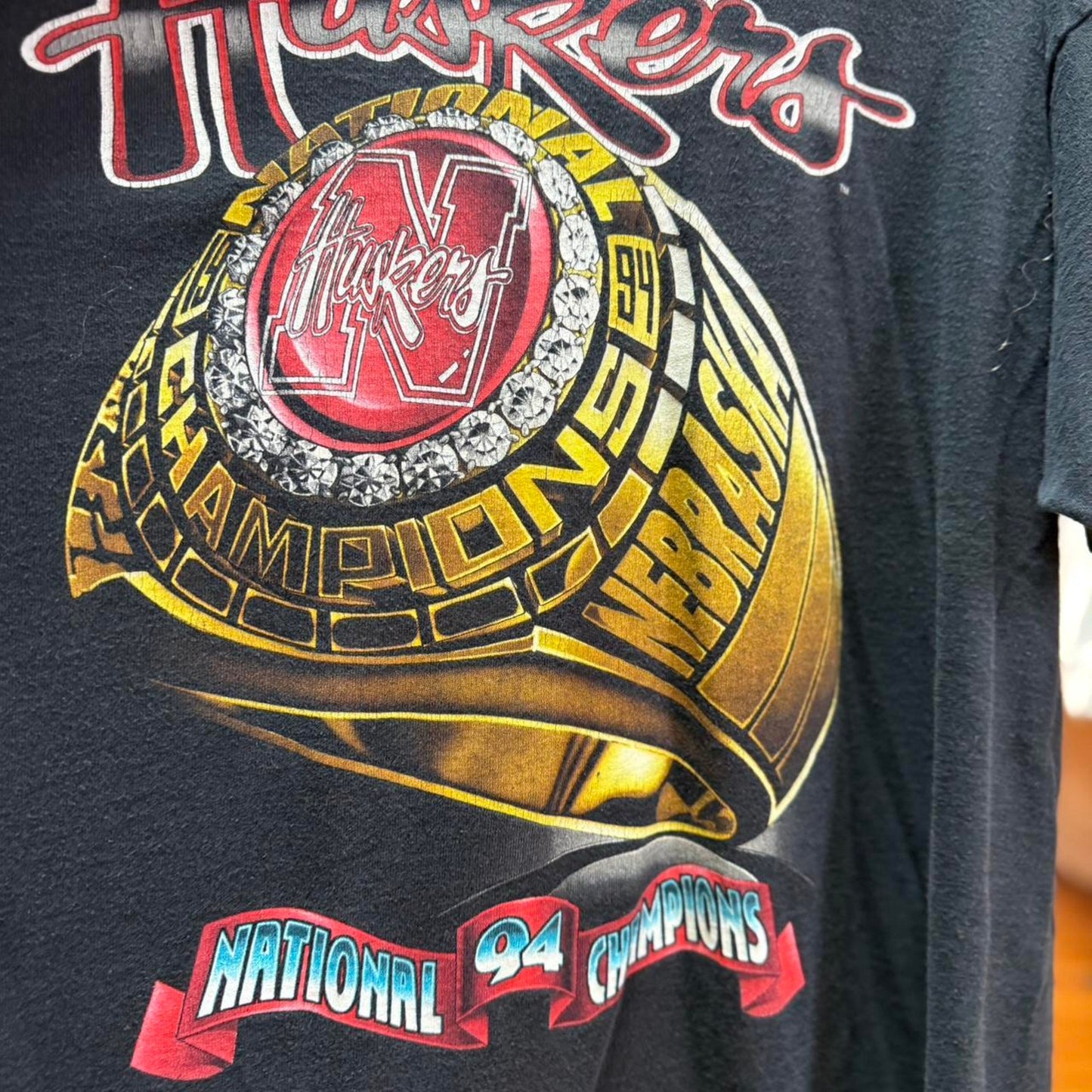 Vintage 90s Nebraska National Championship Ring T-Shirt - X-Large