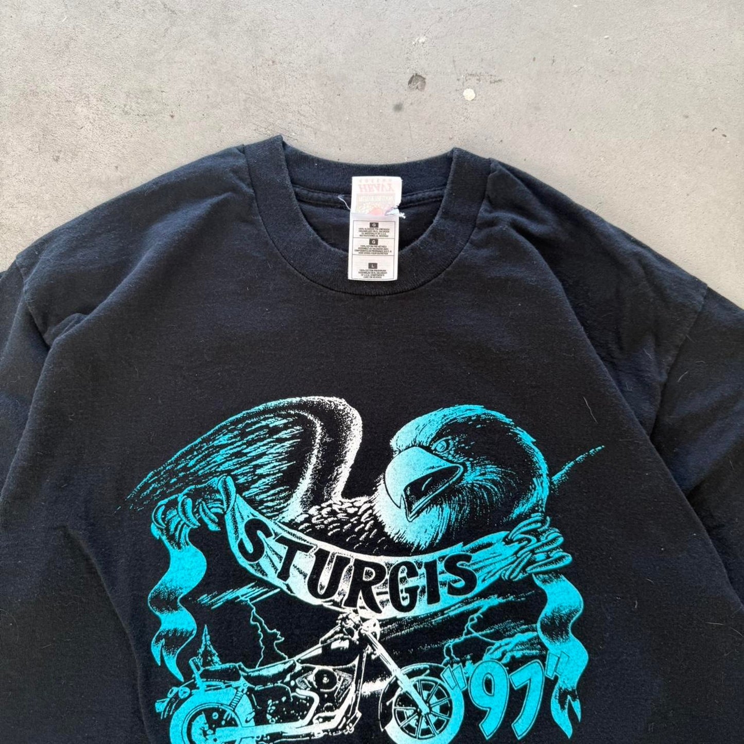 Vintage 1997 Sturgis Black Hills Rally Biker Motorcycle T-Shirt - Large