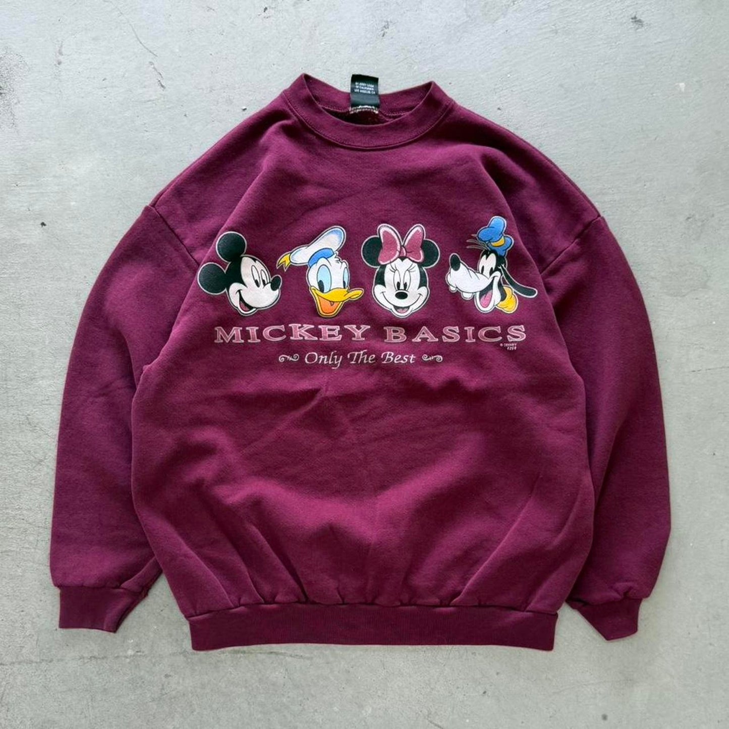 Vintage 90s Disney Mickey Mouse Basics Crewneck - Medium