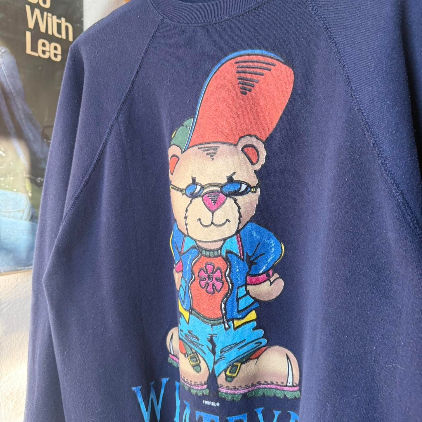 Vintage 90s Whatever Bear Animal Cartoon Crewneck - Large