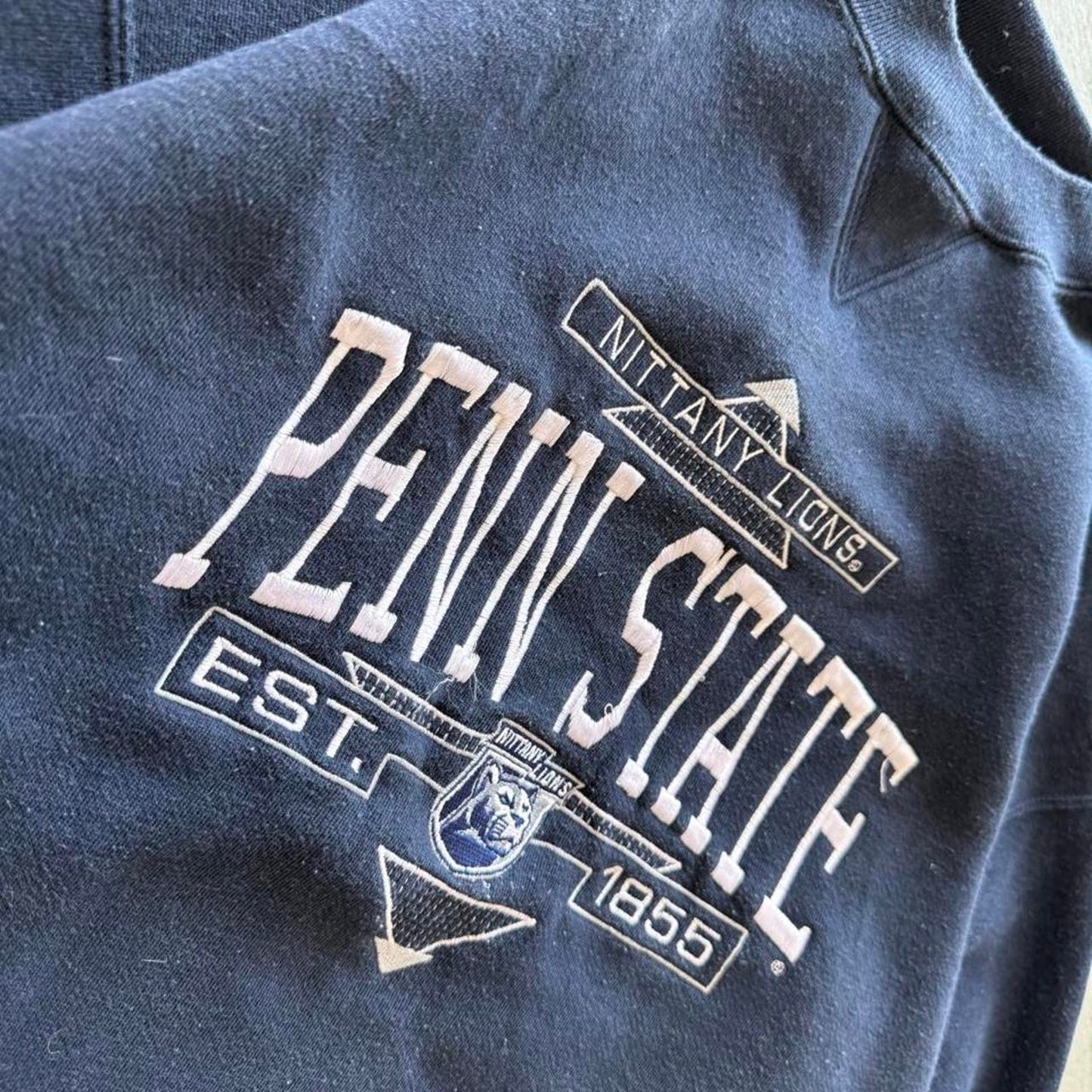 Vintage 90s Penn State Nittany Lions Embroidered Crewneck - Large