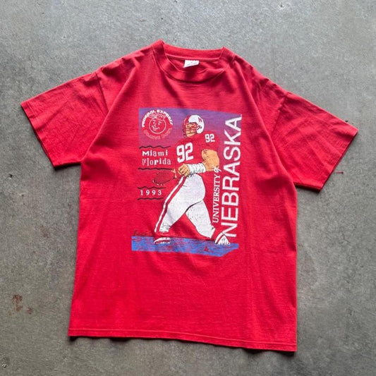 Vintage 1993 Nebraska Huskers FedEx Bowl T-Shirt - Large