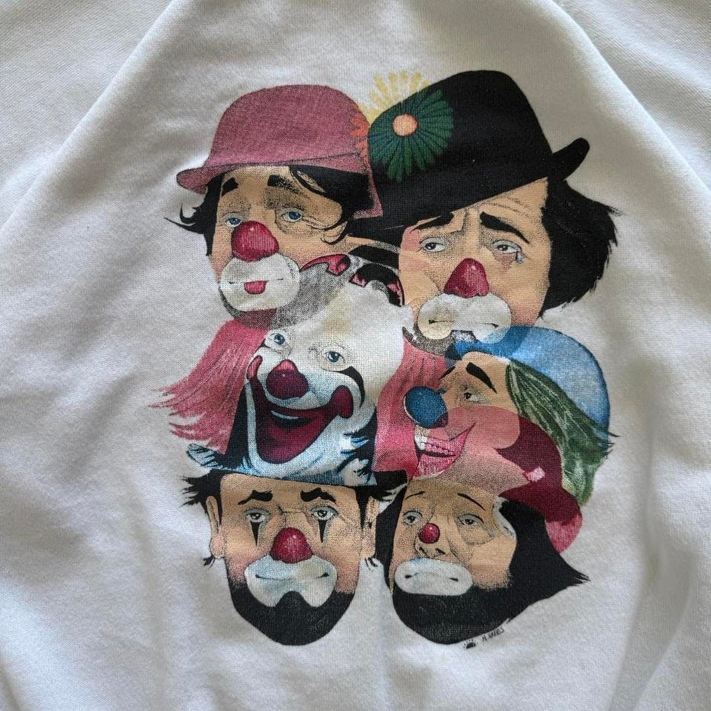 Vintage 90s Clown Circus Art Style Crewneck - Large