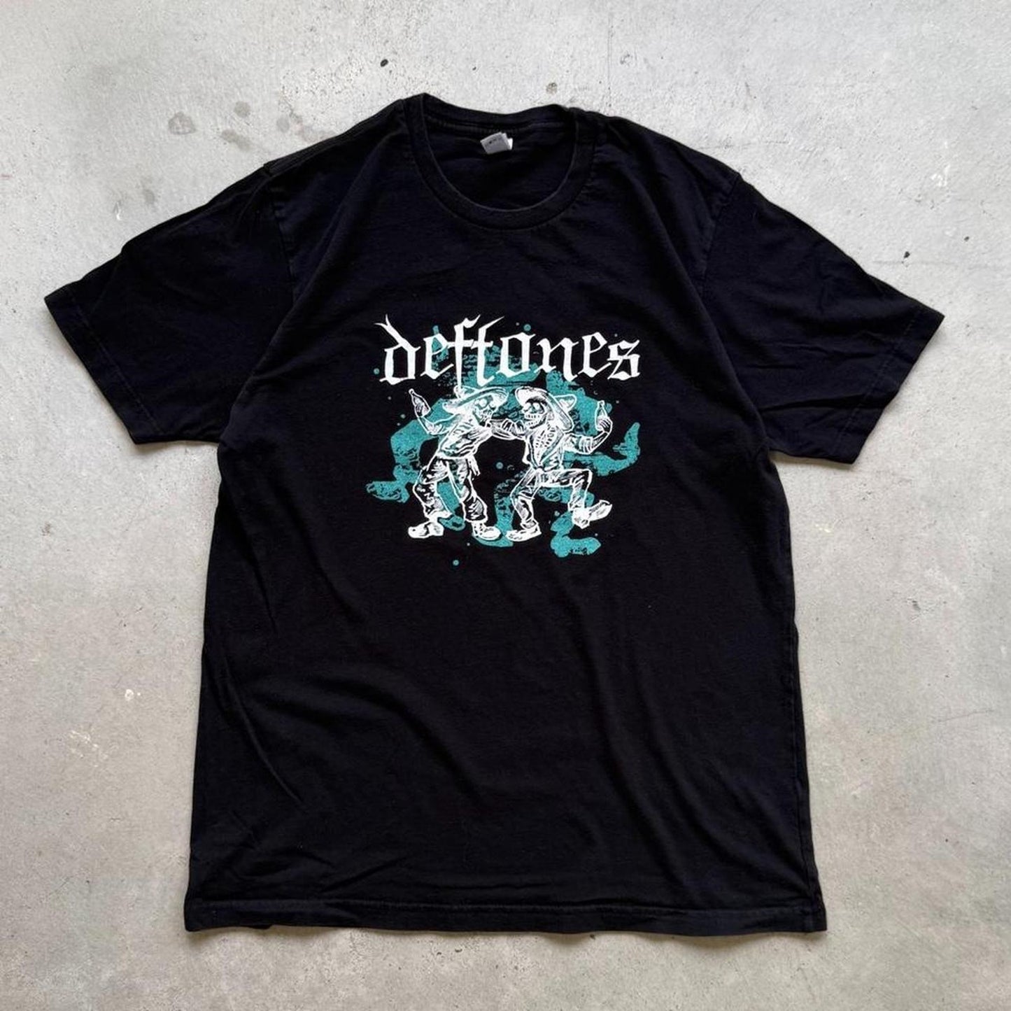 Vintage Deftones Skeleton Band T-Shirt - Large