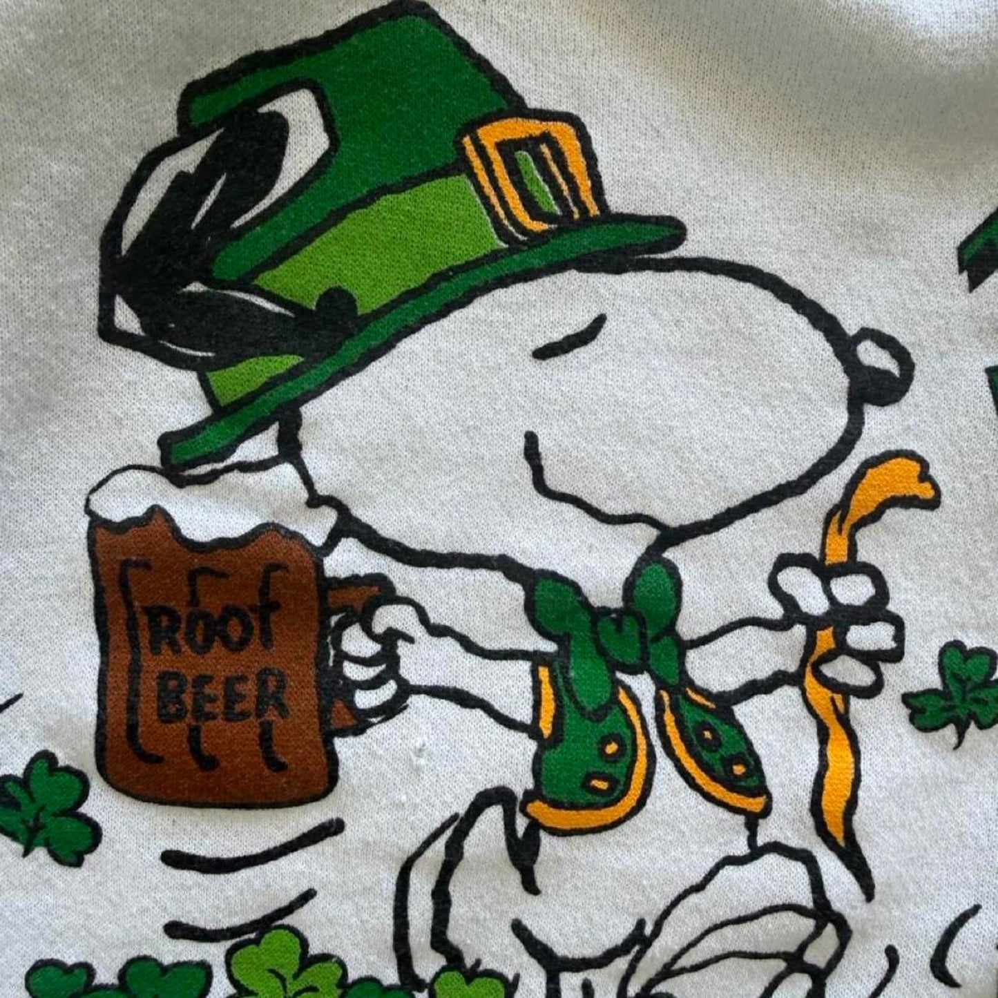 Vintage 80s Snoopy Luckin Good Irish Cartoon Crewneck - X-Large
