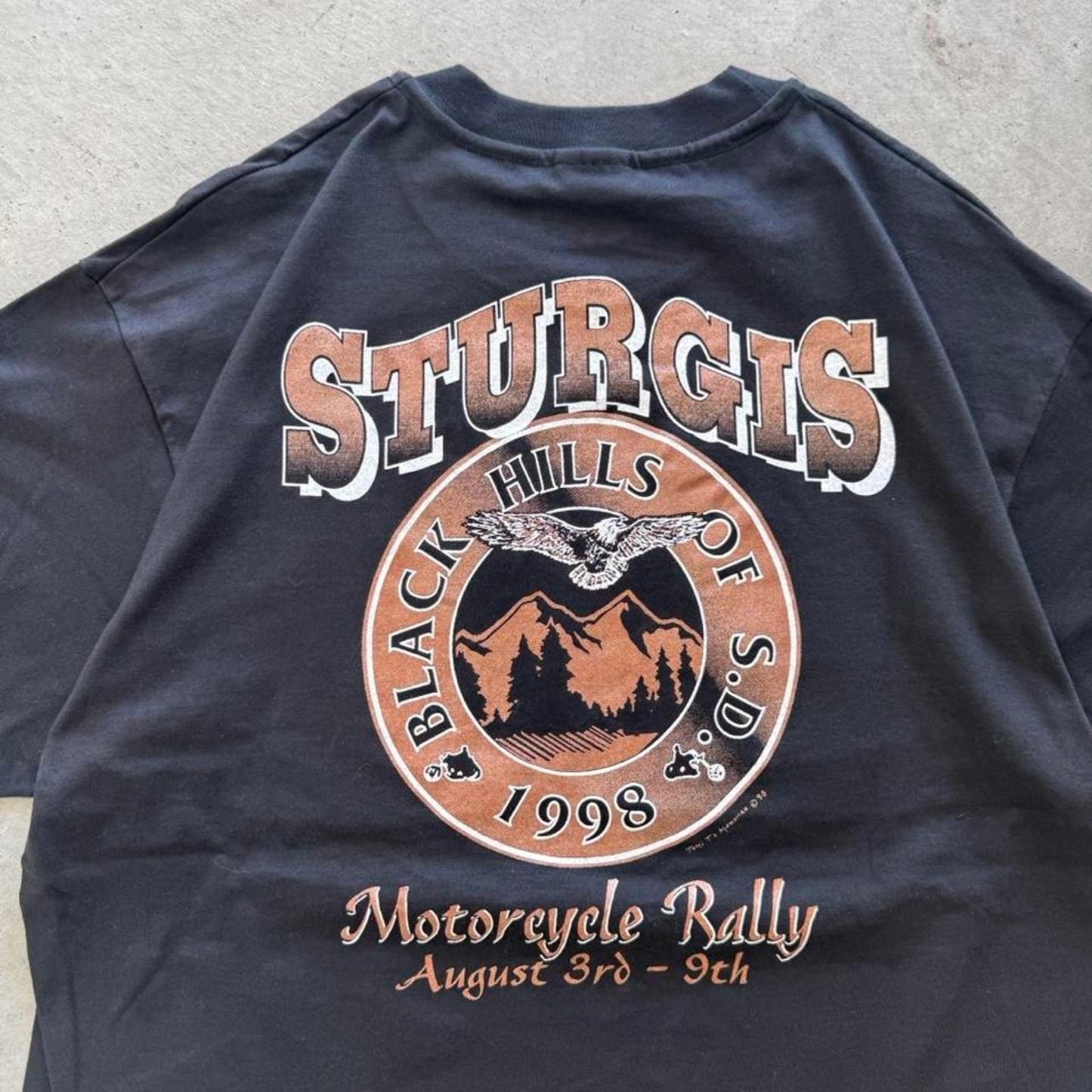 Vintage 1998 Sturgis Black Hills Rally Biker Motorcycle T-Shirt - X-Large