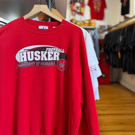 Vintage 90s Nebraska Huskers Football Logo Athletics Crewneck