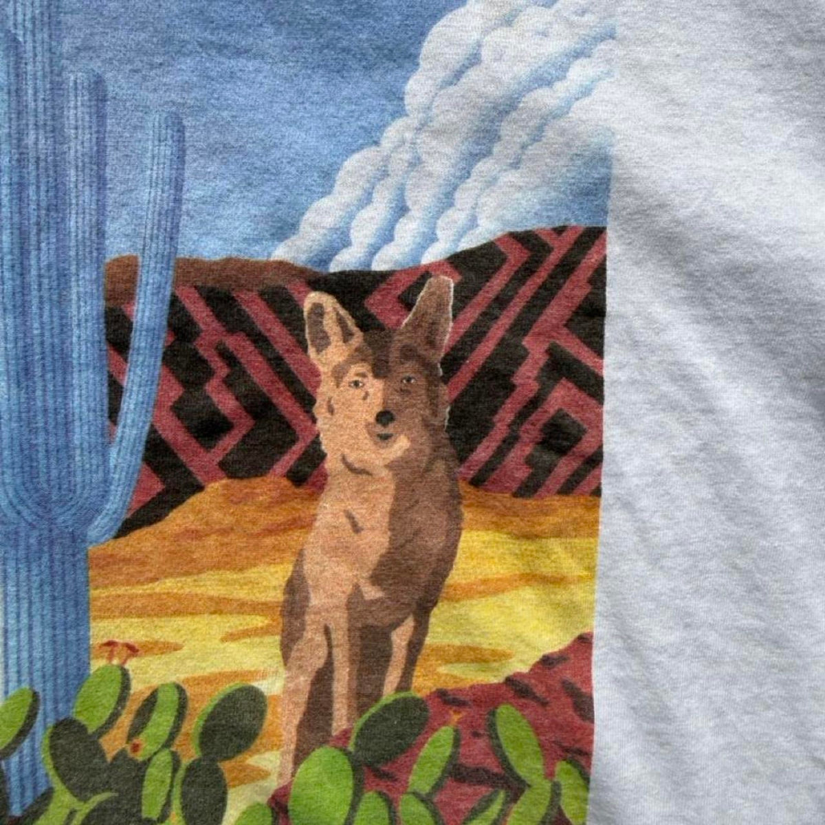 Vintage 90s The Living Desert Animal Nature Wolf T-Shirt - X-Large