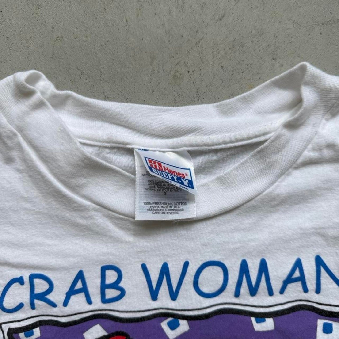 Vintage 90s Crab Woman Cartoon T-Shirt - Large