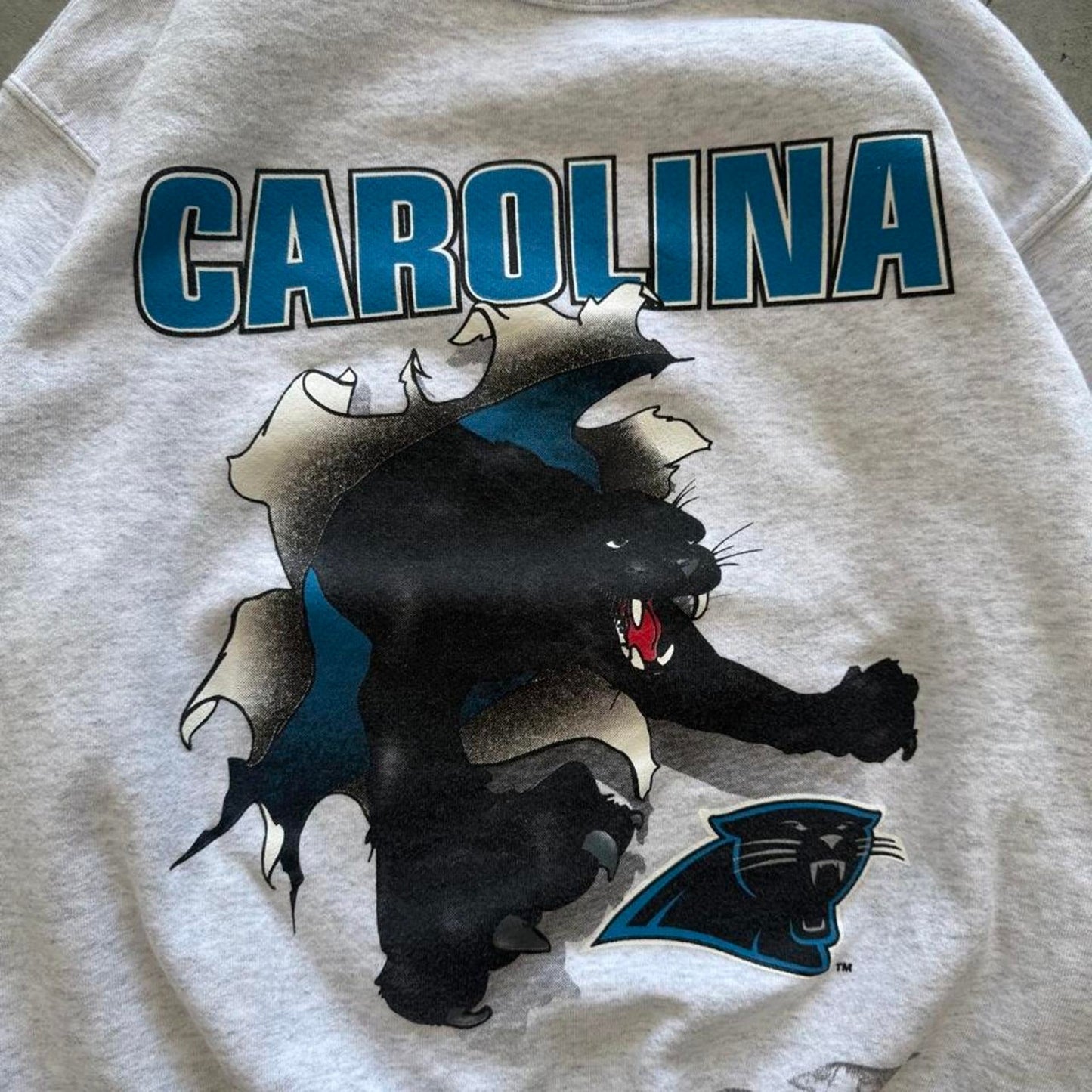 Vintage 90s Carolina Panthers NFL Burst Through Crewneck - Medium
