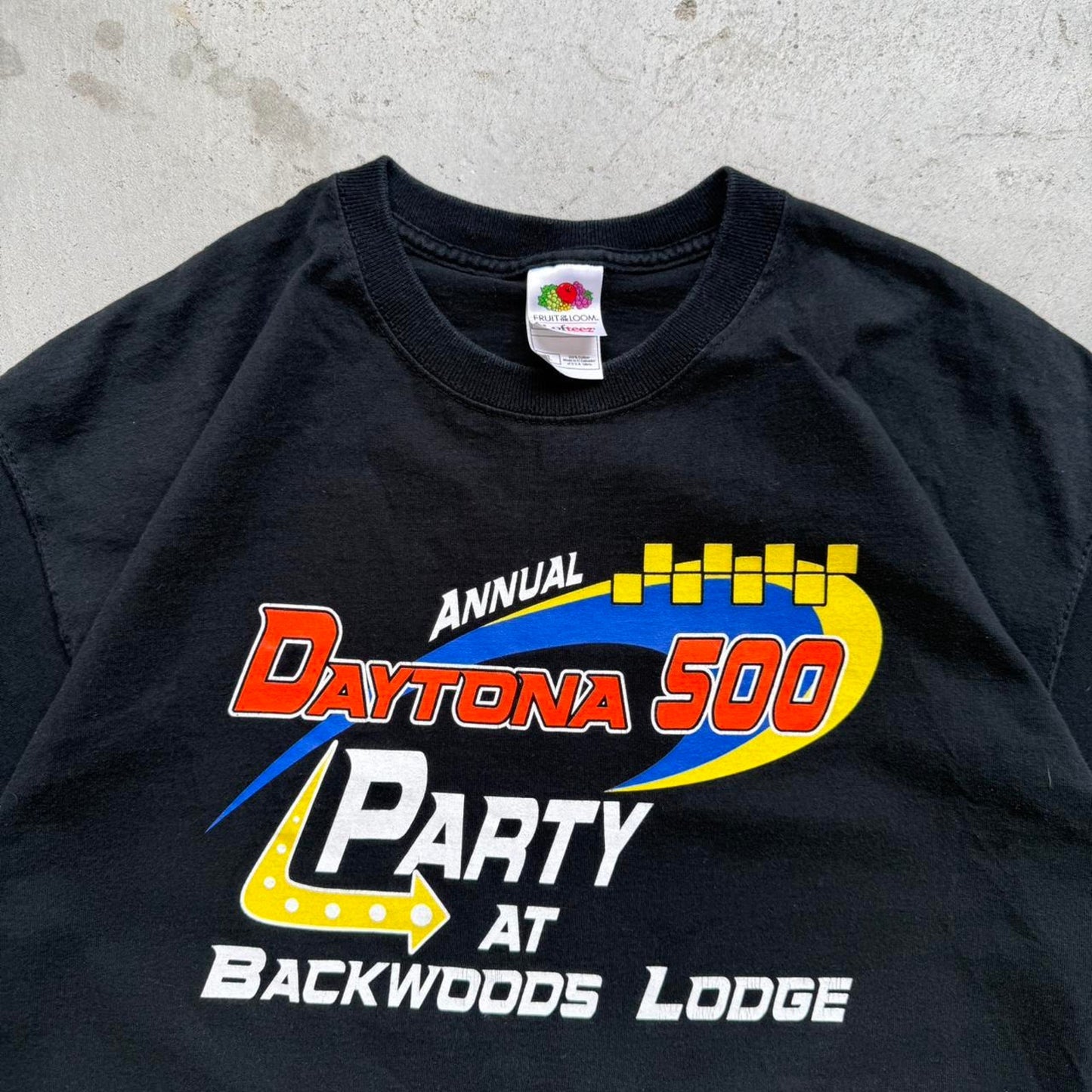 Vintage Daytona 500 Party at Backwoods Lounge NASCAR T-Shirt - X-Large