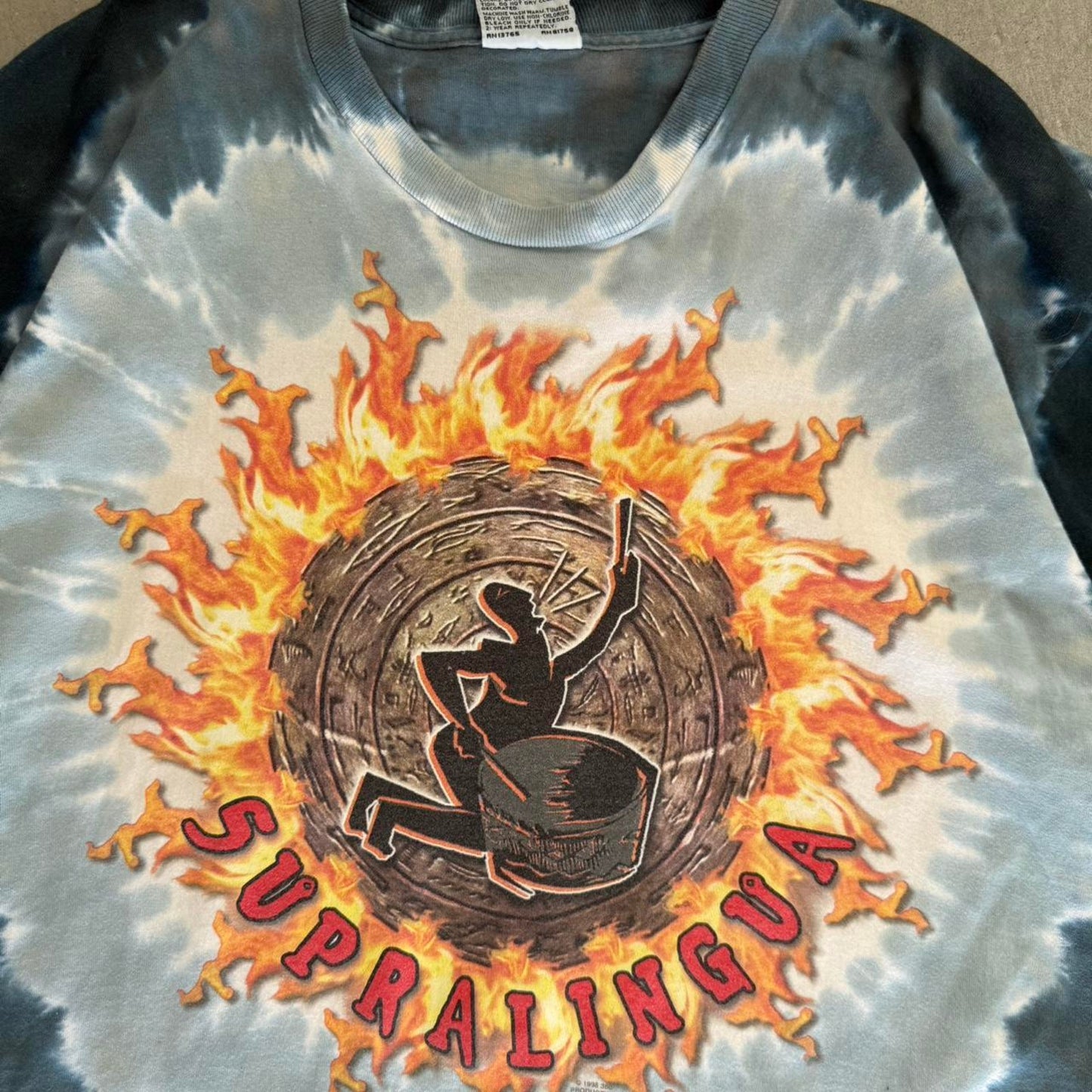 Vintage 90s Supralingua GD Liquid Blue Band T-Shirt - X-Large