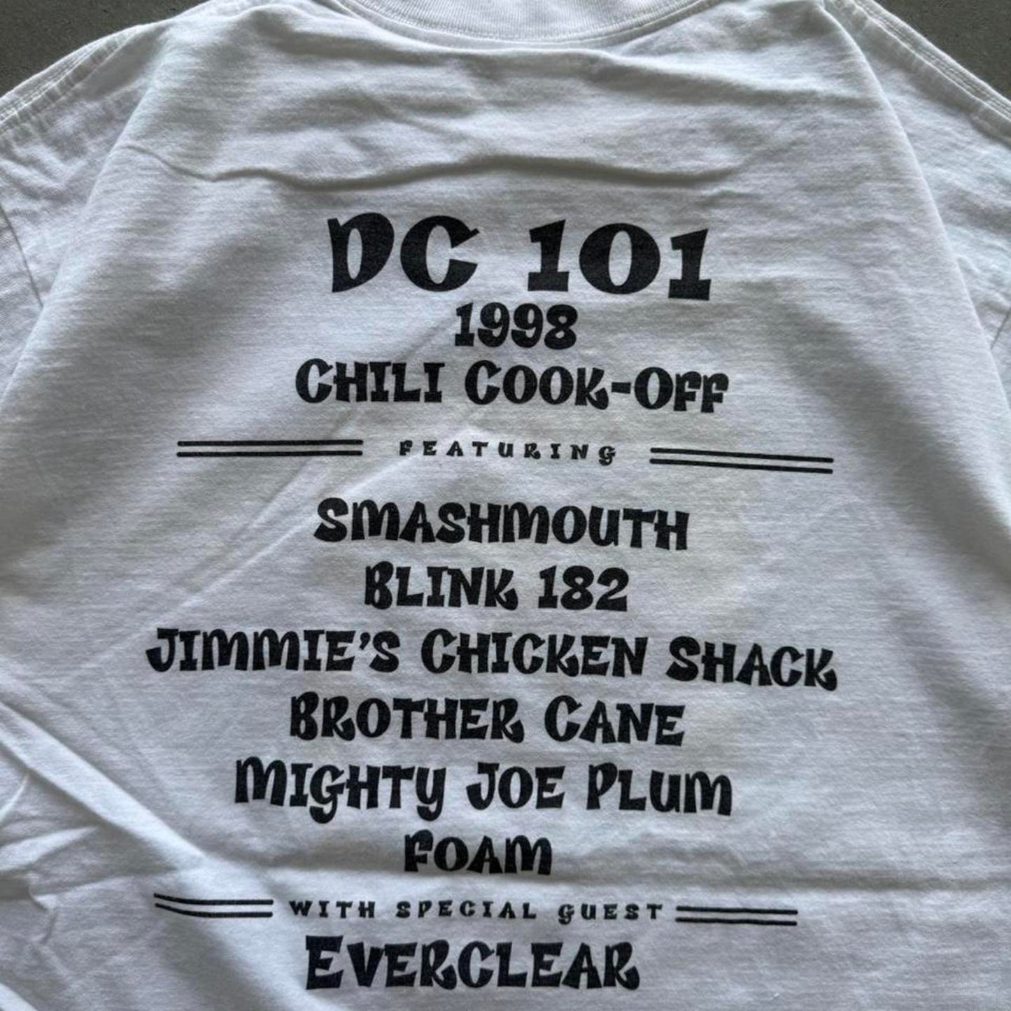 Vintage 90s DC 101 Chili Band Blink 182 Smashmouth Band Concert T-Shirt - Large