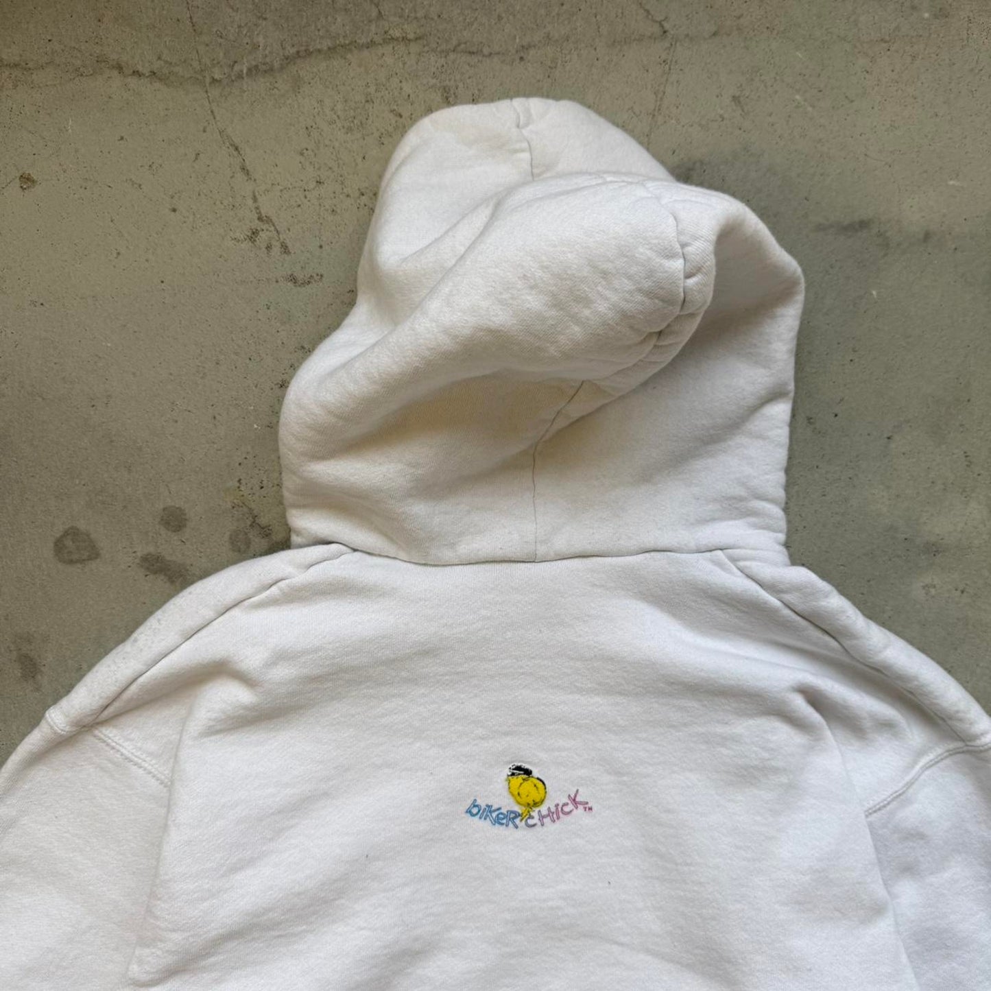 Vintage 90s Biker Chick Motorcycle Hoodie - Medium (W)