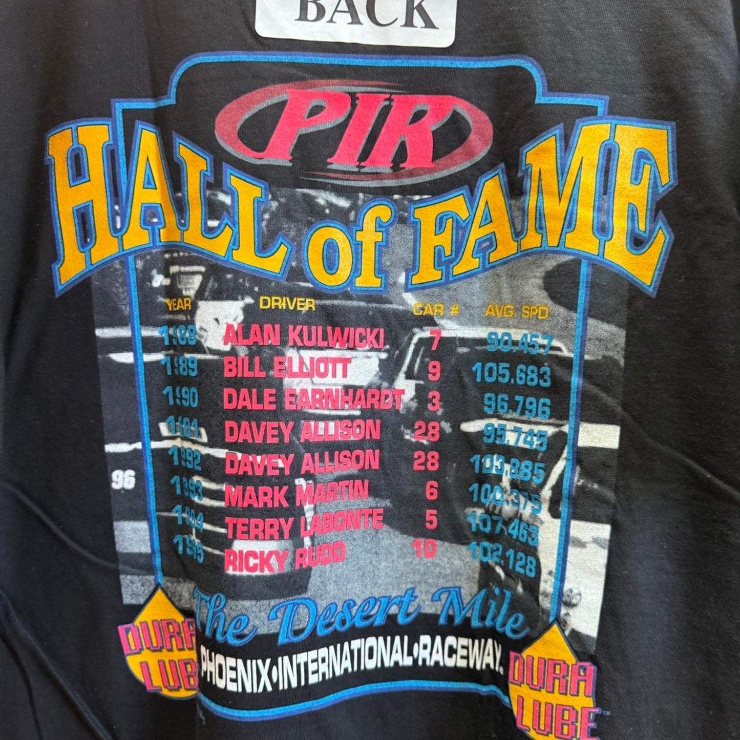 Vintage 1996 Nascar Racing Dura Lube 500 Hall of Fame T-Shirt - Large