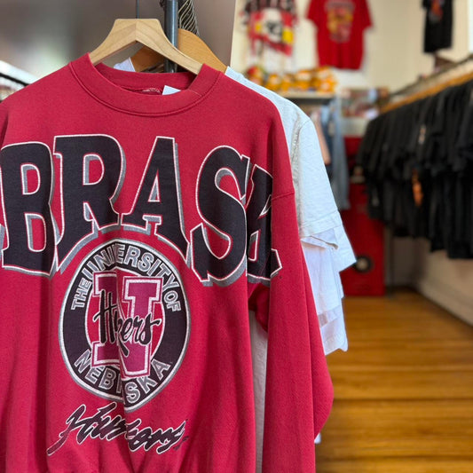 Vintage 90s Nebraska Huskers Spell Out Puff Print Crewneck