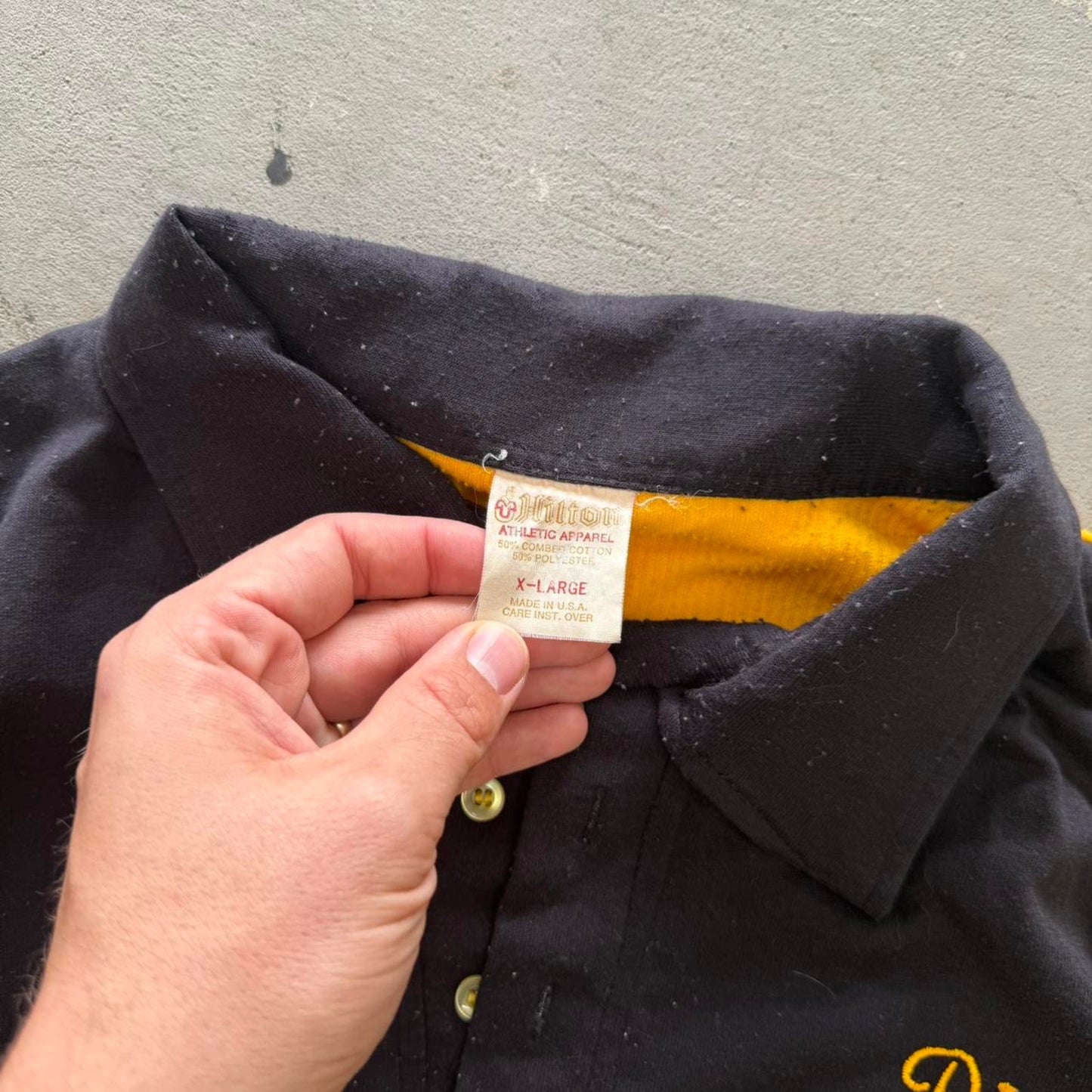 Vintage 80s Chain Stitched Dick Eagles Polo Shirt - X-Large