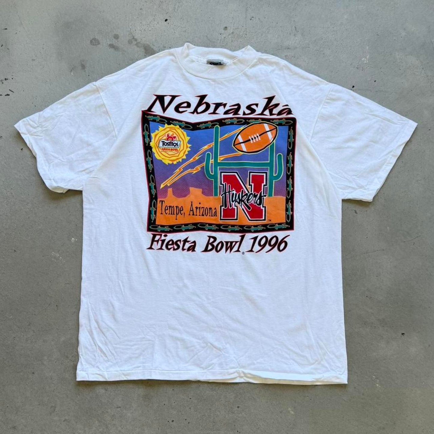 Vintage 90s Nebraska Huskers Fiesta Bowl T-Shirt - X-Large