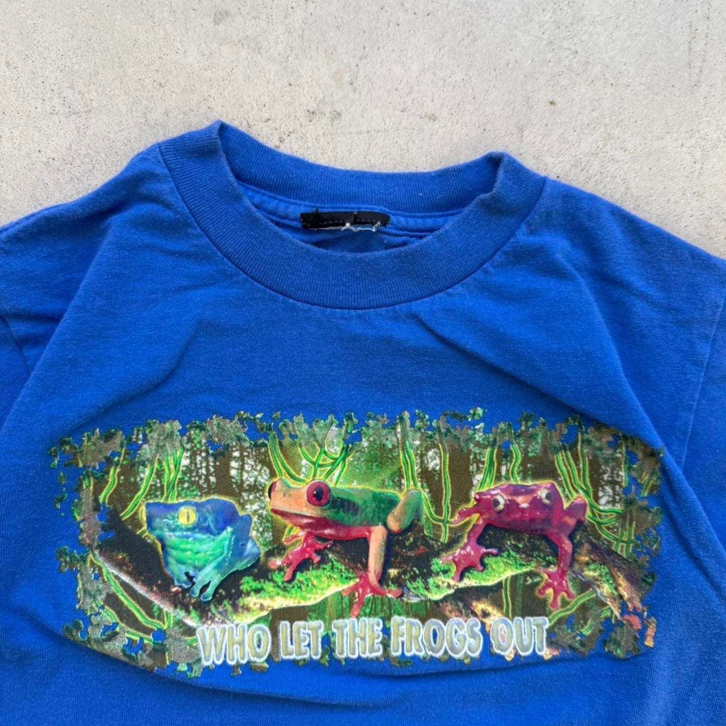Vintage 90s Rainforest Frogs Animal T-Shirt - Kids Medium