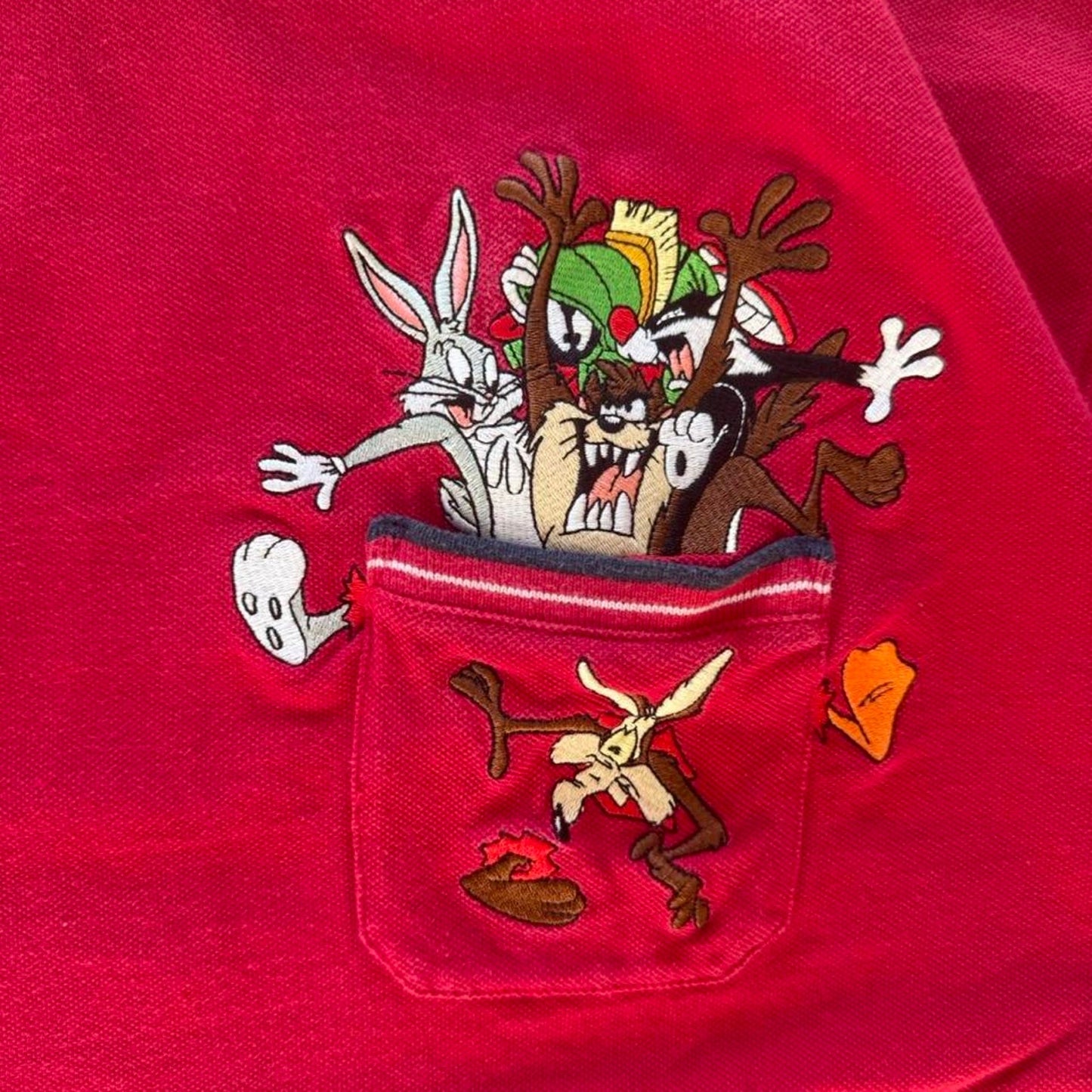 Vintage 90s Looney Tunes Cartoon Taz Pocket T-Shirt - Large