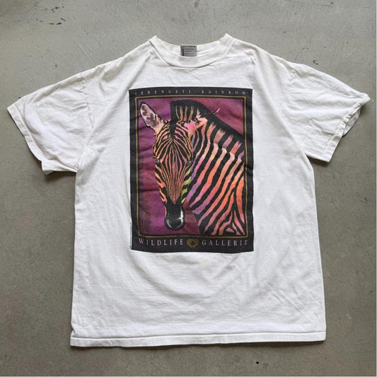 Vintage 90s Zebra Wildlife Gallery Animal T-Shirt - X-Large